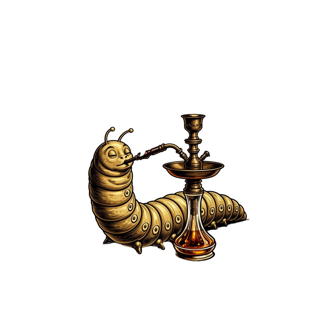 Mascote Havana — lagarta fumando narguilé